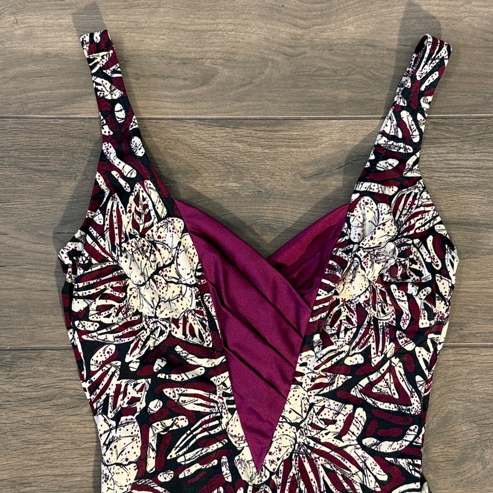Vintage 1970s Women's One Piece Swimsuit‎ Boho Batik DEWEESE California Size 10 - Picture 4 of 16